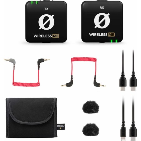"RDE Wireless ME Trdlst Mic System - Premium Omni-Directional Lapel Microphone - Sleek Black Design"